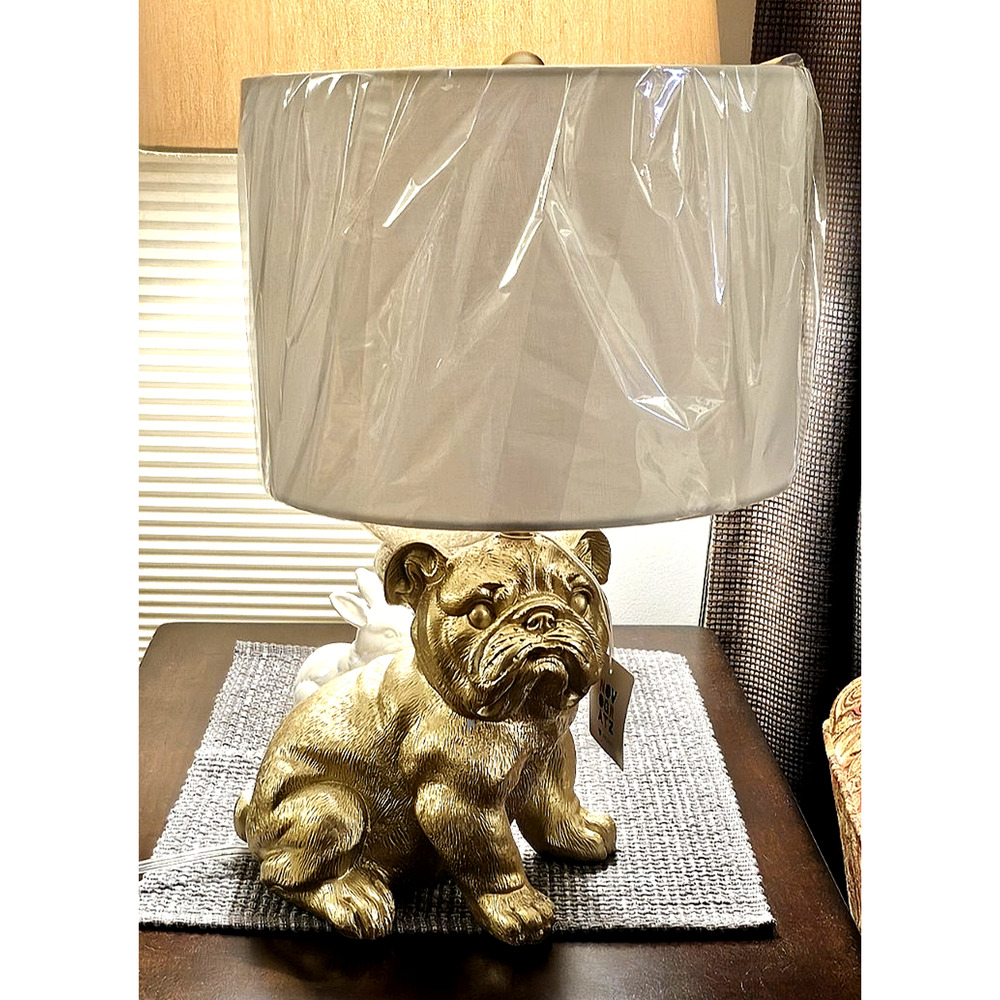 Gold English Bulldog lamp 18.5" Tall Last One